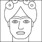 Frida Kahlo Easy Drawing Coloring Page